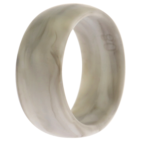 Silicone Wedding Ring - Marble White-Black by ROQ for Men - 8 mm Ring - Picture 2 of 2